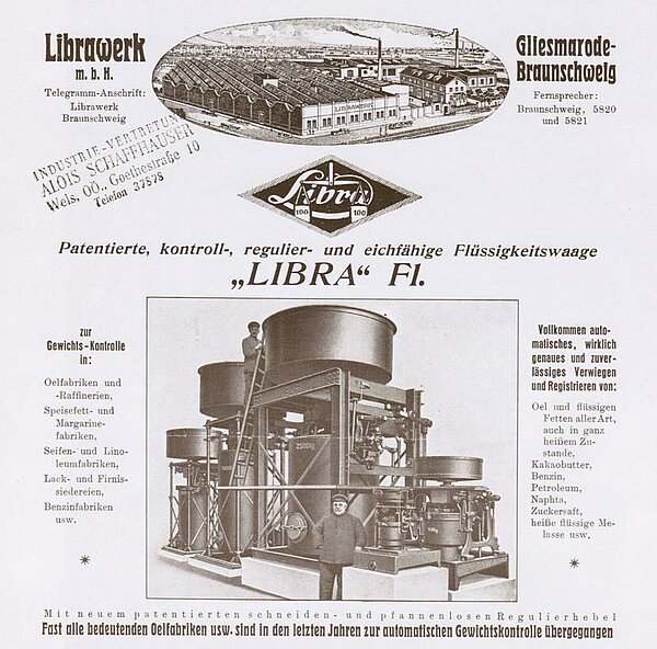 Prospekt der Flüssigkeitswaage LIBRA Fl aus dem Jahre 1927